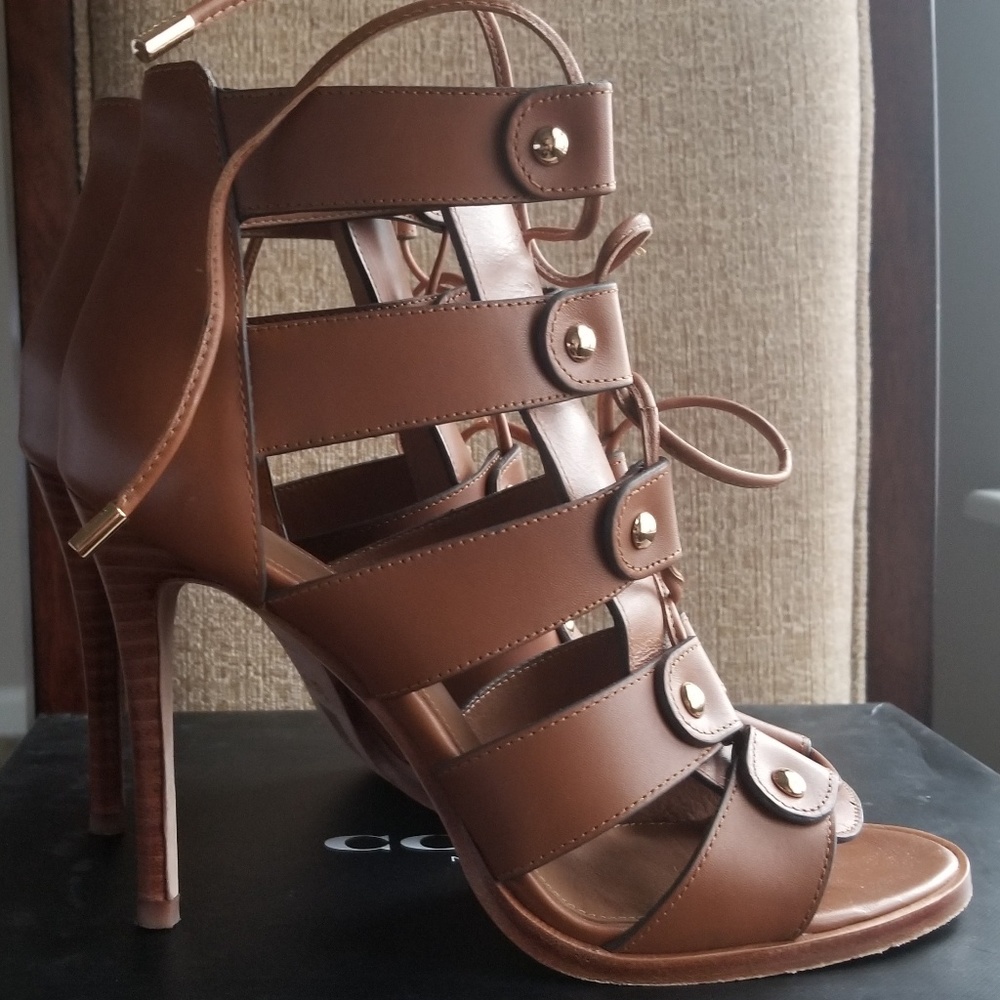 Coach Leslie semi matte calf sandals